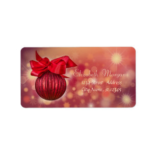 Étiquette Boule rouge élégante avec noeud papillon pour les