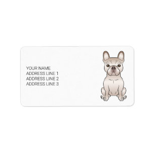 Étiquette Bouledogue Français crème / Chien Frenchie & Texte
