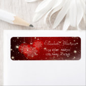 Étiquette Boules de Noël élégantes, Rouge (En situation)