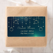 Étiquette Boules de Noël Or élégant, Noël Vert (En situation)