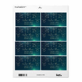 Étiquette Boules de Noël Or élégant, Noël Vert (Feuille entière)