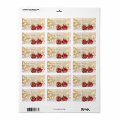 Étiquette Boules de Noël Rouges Fêtes (Feuille entière)
