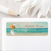 Étiquette Boules de Noël tropicales,, Plage, Étincelle (En situation)