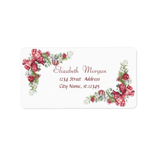 Étiquette Boules de Noël, Vacances de Bow (Devant)