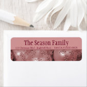 Étiquette Boules roses Adresse de Noël (En situation)