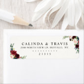 Étiquette Bouquet Bourgogne | Mariage élégant (En situation)