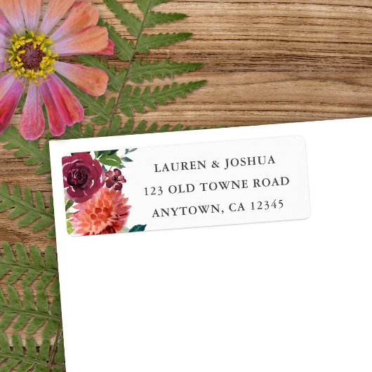 Étiquette Bouquet d'aquarelle romantique | Adresse du Mariag