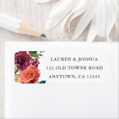 Étiquette Bouquet d'aquarelle romantique | Adresse du Mariag (En situation)