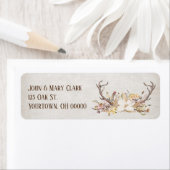 Étiquette Bouquet de cerfs et de fleurs (En situation)