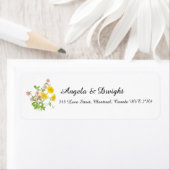 Étiquette Bouquet de fleur sauvage mariage rustique (En situation)