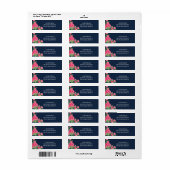 Étiquette Bouquet de fleurs bleu bleu rose marine Mariage fl (Feuille entière)