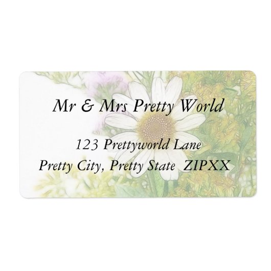 Étiquette Bouquet de fleurs d'été (Devant)