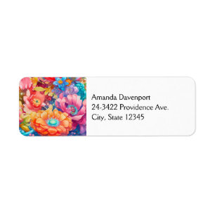 Étiquette Bouquet de fleurs d'été Whimsical Boho