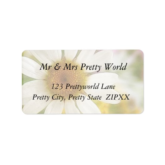 Étiquette Bouquet de fleurs - Marguerite blanche (Devant)