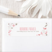 Étiquette Bouquet de nature rose en fleurs (En situation)