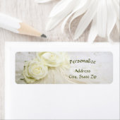 Étiquette Bouquet de rose blanche dentelle Vintage Élégante  (En situation)