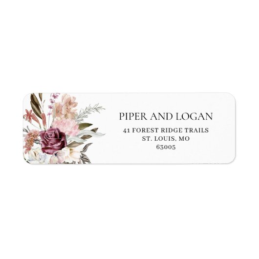 Étiquette Bouquet de roses de Bourgogne (Devant)