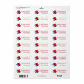 Étiquette Bouquet de roses rouges patriotiques (Feuille entière)