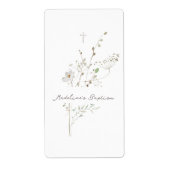 Étiquette Bouquet délicat fleur sauvage Baptême (Devant)