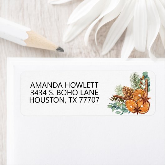 Étiquette Bouquet d'Orange de Noël (En situation)
