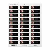 Étiquette Bouquet Écarlate et Blanc  (Feuille entière)