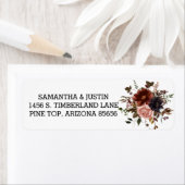 Étiquette Bouquet Floral d'Automne Mariage Halloween Retour (En situation)