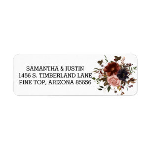 Étiquette Bouquet Floral d'Automne Mariage Halloween Retour