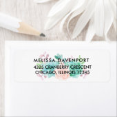 Étiquette Bouquet floral rose et vert Pastel (En situation)