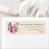 Étiquette Bouquet rose (En situation)