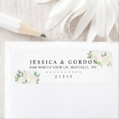 Étiquette Bouquet Rose blanche | Mariage élégant (En situation)