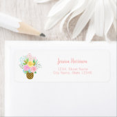 Étiquette Bouquet Rose d'ananas rose mignon (En situation)