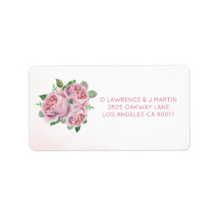 Étiquette Bouquet rose floral