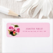 Étiquette Bouquet Roses Roses Roses Florales Fleurs Retour A (En situation)