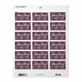 Étiquette Bourgogne Argyle Blanc Adresse de Retour Script (Feuille entière)