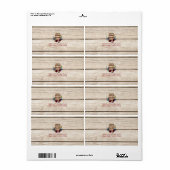 Étiquette Bourgogne Floral Barrel Mariage de automne (Feuille entière)