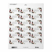 Étiquette Bourgogne & Marine Rose Floral 2 Adresse de retour (Feuille entière)