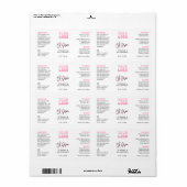 Étiquette Bouteille avec compte-gouttes Retro Pink 60ml avec (Feuille entière)