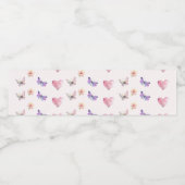 Étiquette bouteille avec fleur et papillon (Étiquettes simples)