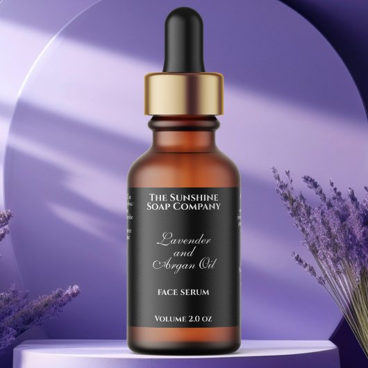 Étiquette Bouteille compte-gouttes de cosmétiques noir class