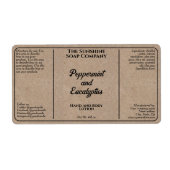 Étiquette Bouteille de cosmétique style papier Kraft (Devant)