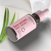 Étiquette Bouteille de gouttelettes d'huile à visage rose fé