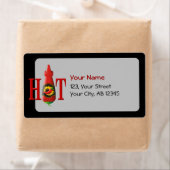 Étiquette Bouteille de sauce chaude (En situation)