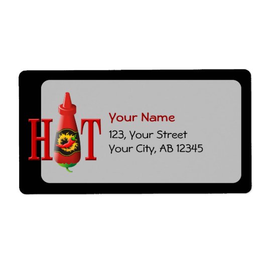 Étiquette Bouteille de sauce chaude (Devant)