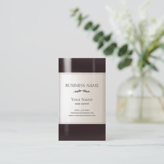 Étiquette bouteille de vin (Debout devant)