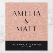 Étiquette bouteille de vin avec parties scintillan (Étiquettes simples)