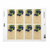 Étiquette bouteille de vin Blackberry (Feuille entière)