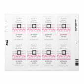 Étiquette Bouteille de vin blanc pastel rose pâle (Feuille entière)