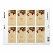 Étiquette bouteille de vin cerise (Feuille entière)