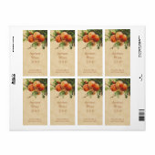 Étiquette bouteille de vin d'abricot (Feuille entière)