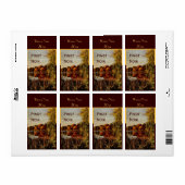 Étiquette bouteille de vin de l'étang d'automne (Feuille entière)